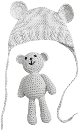 Baby Hats, Dorame Newborn Girl Boy Photography Prop Photo Crochet Knit Costume Bear +Hat Set