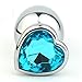 Price comparison product image Lqb 3 Size Anal Sex Toys You Can Choose Heart Anal Plug Stainless Steel Butt Plug Ass Toys for Women Men Gay ELDJ257 L Light Blue,OneSize,Among The