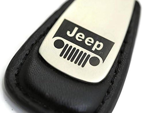 DanteGTS Jeep Grill Leather Key Chain Black Tear Drop Key Ring Fob Lanyard