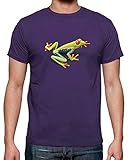 latostadora - Camiseta Rana Loca para Hombre Morado S
