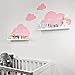 Produktbild Wandtattoo Wolken in rosa mit Augen für IKEA Regalbrett Ribba/Mosslanda 55 cm Bilderleiste für Babyzimmer Kinderzimmer – Aufkleber für Wand Tapete