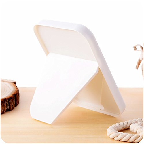 Alierkin Standspiegel Tischspiegel Faltbare Kompaktspiegel Perfekt für Make up, Verkleiden, Reisen, Weißer - 2