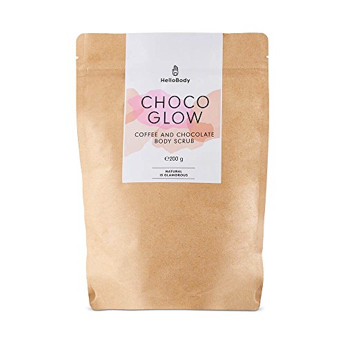 Preisvergleich Produktbild HelloBody Choco Glow Body Scrub (200g) – Natürliches Peeling – Veganes Körperpeeling für straffe und schöne Haut – Mit Kaffee, Kakao, Avocadoöl und Mandelöl
