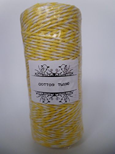 135m Spool Bakers Twine ~ 8 Ply ~ 100% Cotton ~ Yellow and White