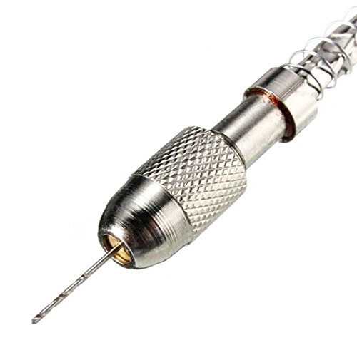 EgoEra® Halbautomatische Mikro klein Mini Handbohrmaschine Handbohrer mit Bohrfutter und 20 Stücke Mini HSS Spiralbohrer Bohrer Satz 0.3-1.6mm Gerade Schaft für Kunststoff Metall Holz Bohrung - 6
