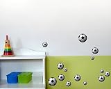 23-teiliges Fussball Wandtattoo Set Wandaufkleber Kinderzimmer Babyzimmer in 5 Größen (2x16x26cm mehrfarbig) - 2