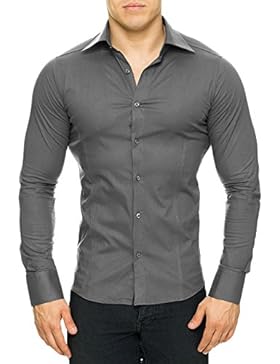 Redbridge Herren Classic lang–alltägliches Freizeithemd. Gr. X-Large, Grey - Grey