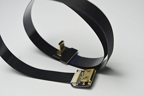 Neue schwarze FPV HDMI Kabel Micro Schnittstelle zu Mini-Schnittstelle für Gopro Sony A7SII A7RII A9 A6500 A6300 (eine umgekehrte Sockel A6000) Grad (Mikro männlichen Hdmi auf Mini Hdmi weiblich) 20CM - 7