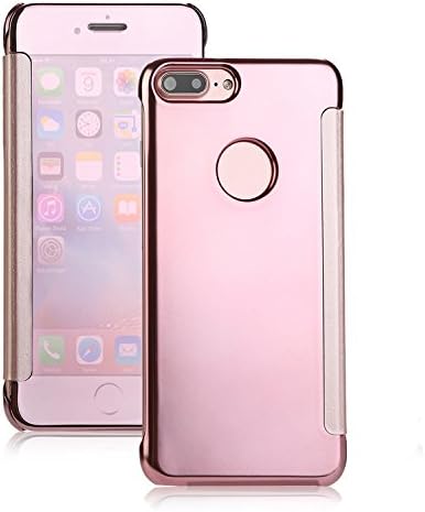 iPhone 7 Plus Case, XMTIKO Luxury View Mirror Flip Case For iPhone 7 Plus Rose Gold