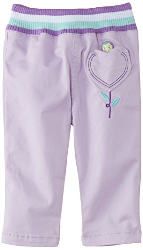 Pumpkin Patch Baby Girls 0-24M Canvas Flower Trouser, Purple (Pastel Lilac), 3-6 Months