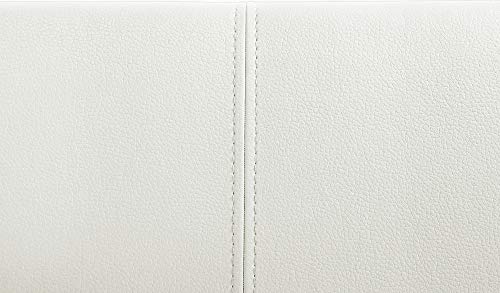 Cavadore Sitzbank „Charisse“ India Weiß / Moderne, gepolsterte Bank mit Lehne / Kunstleder-Bank weiß / Maße inkl. Lehne: 160 x 54 x 83 cm (B x T x H) - 6