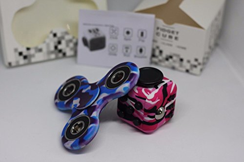 B-CREATIVE - 2017 NEW Design Fidget Cube + Hand Finger Spinner Toy COMBO 2017 ADHD Stress relief Anxiety ADD Concentration Tool, Desk Toy, Fun Dice *UK SPECIAL OFFER* (Camo Blue Cube + Camo Pink Spinner) B-CREATIVE - 2017 NEW Design Fidget Cube + Hand Finger Spinner Toy COMBO 2017 ADHD Stress relief Anxiety ADD Concentration Tool, Desk Toy, Fun Dice *UK SPECIAL OFFER* (Camo Blue Cube + Camo Pink Spinner)