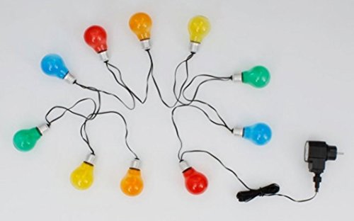 LED Party Lichterkette mit 10x bunten Leuchten in Glühbirnenform ca. 8m Länge TG3208 - 2