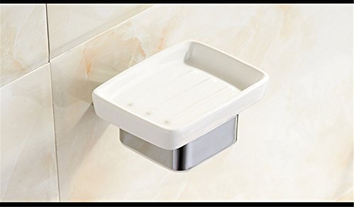 Badezimmer Platz verchromt Edelstahl Regale Keramik Seifenschale Wand montiert - 3