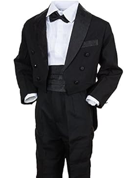 Festlicher Jungen Smoking Anzug 5 tlg. mit Weste oder Kummerbund in 3 Farben