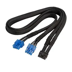 Silverstone PP12-PCIE, 2 x PCIe 8 pin (PSU) to 12 pin (GPU) Power Cable for 2nd Gen Silverstone Modular PSUs, SST-PP12-PCIE