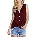 Produktbild CUTUDE Damen T Shirt, Bluse Kurzarm Sommer V-Ausschnitt Knit Tunika Bluse Krawatte Knoten Tank Weste Oberteil Top Mode 2019 (Wein,XX-Large)