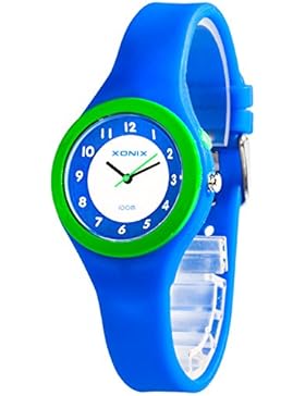 Schlichte analoge XONIX Armbanduhr für Damen Kinder Licht WR100m, A34J8F9/4