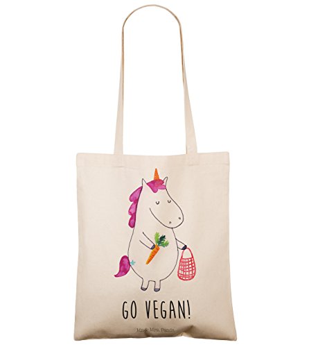 Mr. & Mrs. Panda Tragetasche Einhorn Vegan – 100% handmade in Norddeutschland – vegan, Gesund leben, Vegetariar, Rohkost, Gesund essen, Veganismus, Veganer Tragetasche, Tasche, Beutel, Jutetasche, Bag, Jutebeutel, Einkaufstasche, Motiv, Spruch, bedruckt, Druck vegan, Gesund leben, Vegetariar, Rohkost, Gesund essen, Veganismus, Veganer - 2