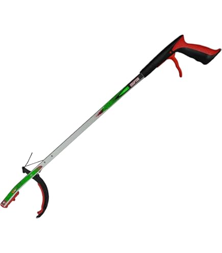 Raccoglitore Lettiera Professionale 85cm - Con Presa Sicura - Design Ergonomico - Rosso/Argento - Foto 9