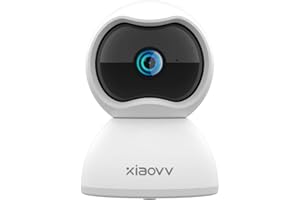 XIAOVV Kamera wewnętrzna 3 MP, Wi-Fi, kamera monitorująca, noktowizor, kamera monitorująca do użytku wewnątrz z połączeniem Wi-Fi 2,4 GHz