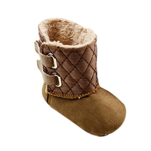 Etosell 0-18M Newborn Toddler Infant Girl Fleece Snow Boots Soft Sole Crib Shoes (M/6-12 Months, Brown)