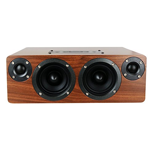 KTLEU Wireless HiFi Lautsprecher Bluetooth V4.1 Portable Wooden Lautsprecher mit TF Slot HD Sound und Bass (Braun)