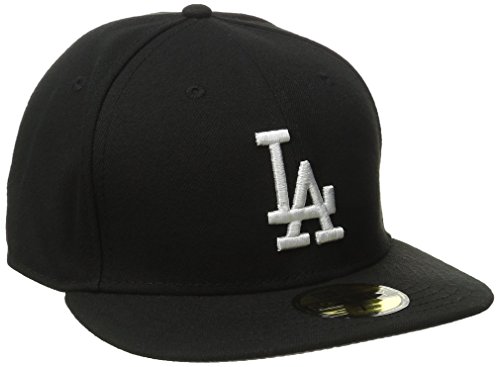 New Era MLB Basic LA Dodgers 59Fifty Fitted - Gorra para hombre, color negro, talla 7, fitted - 55.8 cm