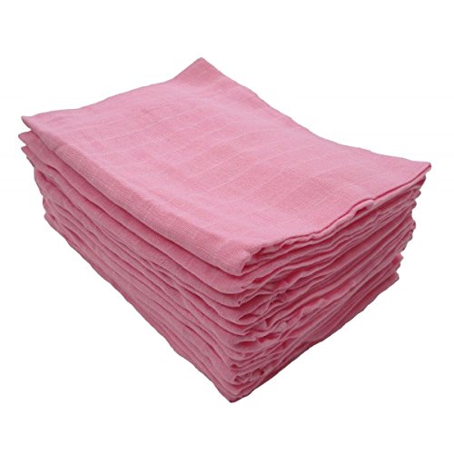 6x Muslin Squares Baby Cloth 70cm X 70cm Pink