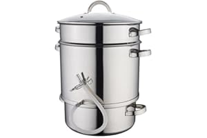 Baumalu - Stainless Steel Steam Juicer - Effective Press System for 6-7 kg Fruit and Vegetables - Versatile for Steaming - Suitable for All Hobs - Diameter 28 cm - Silver