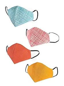 MJ Ragav Multicolored Anti Pollution Cotton Dust Protection Face Mask Gear Face Air Filter Balaclava (Pack of 4)