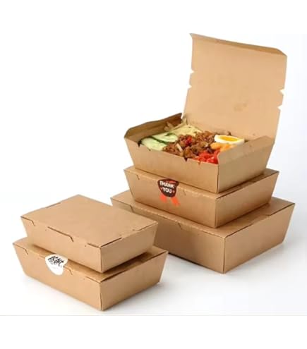 Vertduree Boîtes Repas Carton Avec Couvercle – Kraft Ou Blanc