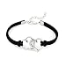 Crunchy Fashion Black Leatherette Charm Bracelet For Women RS.199.00