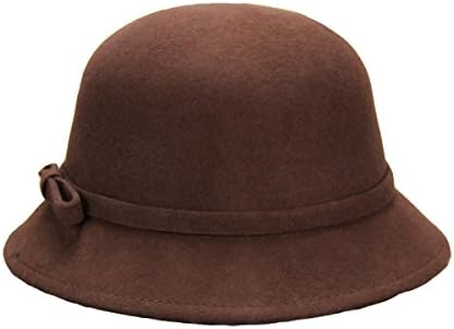 Women's Fashion Hat Ladies Retro Woolen Cap Girl Dome Fashion Hat Outdoor Warm Basin Hat,Chocolate-OneSize