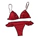 Produktbild Damen Bikini-Set Internet Push-Up Gepolsterte BH Beach Halter Bikini Set (XL, rot)