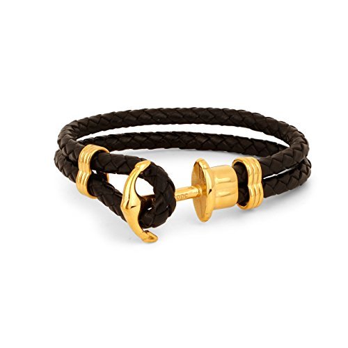 Peter Hope Anker Armband PH Edelstahl Gold – Echtleder