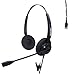 Produktbild Arama Corded Headset Binaurale mit Noise Cancelling Mikrofon für Call Center Cisco 7941 7975 Office IP Phones or Telephone Systems with Plantronics M10 M12 M22 MX10 Verstärker (A200DC)