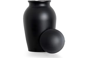MAKEY'S Memorial Pet Cremation Urns for Dogs Ashes, Dog Keepsake Urns for Ashes, Black Pet Urn-Large