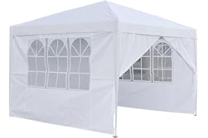 Panana 2.5 X 2.5m Pop Up Gazebo Waterproof Outdoor Garden Marquee Awning Party Tent Canopy and Carry Bag White