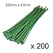 Produktbild Intercon Green Tywraps Kabelbinder, 200 x 4,8 mm, Grün, 200 Stück Geeignet für den Garten, den privaten oder gewerblichen Gebrauch.