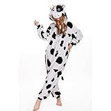 Free Fisher Damen/ Herren Schlafanzug Pyjama, Tier Kostüm, Kuh Schwarz und Weiß, Gr. XL (Körpergröße 178-188 CM) - 