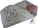 BlueberryShop Embroidered Jersey Swaddle Wrap Blanket Sleeping Bag for Newborn, baby shower GIFT 100% Cotton, 0-3m ( 0-3m ) ( 78 x 78 cm ) Cream