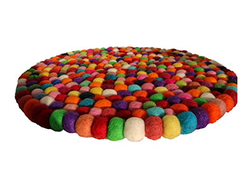 Filz Untersetzer Topf Untersetzer GROSS bunt 40 cm handgefertigt Fairtrade aus reiner Wolle, hitzebeständig - 4