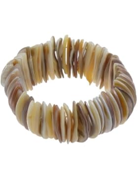 Muschelarmband, Armband Muschel, natur, 31mm breit, elastisch dehnbar