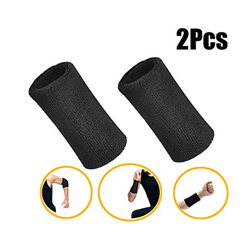 Lvcky 15,2 cm Poignet Bandeau Sport Bracelets élastique Athletic Coton Bandes de Poignet pour Sports, Lot de 2