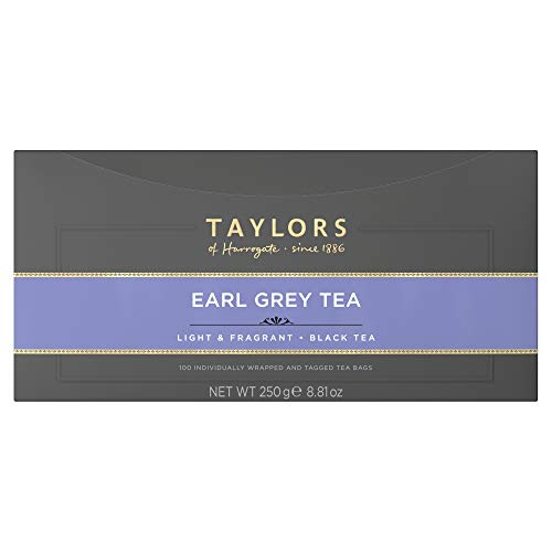 Taylors of Harrogate Earl Grey Tea, 100 Tea Bags (Pack of 1, Total 100 Teabags)