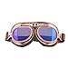 Produktbild yiwa Klassische Motorrad Brillen Vintage Schneemobil Motocross Brille Retro Aviator Pilot Cruiser ATV Bike UV-Schutz, Herren, Multicolored Lens