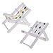 Produktbild Fenteer 2pcs Mini Faltbarer Campingstuhl Strandstuhl Outdoor Stuhl für 1: 6 Puppenstuben Garten Deko Zubehör