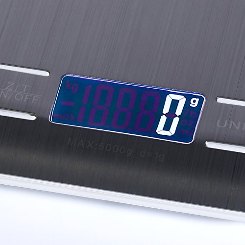 Digitale Küchenwaage, Digitalwaage, Elektronische Waage, Roimee Hoch Präzision auf bis zu 1g ,5kg Maximalgewicht,Tara-Funktion mit LCD Anzeige,Inkl Batterie*4 - 4