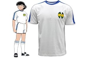 OLIVER Y BENJI para Hombre, Manga corta, Camiseta Newteam, Blanco/Azul -Oliver Atom